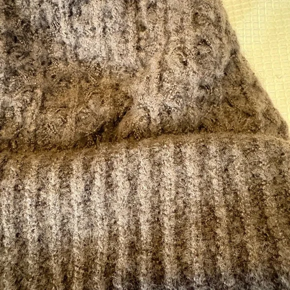 C.C Brown Knit Beanie with Faux Fur Pom - Picture 14 of 14